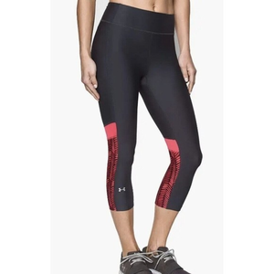 Under Armour HeatGear Compression‎ Capris Black Pink Athletic Leggings Womens M